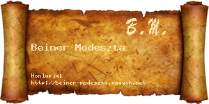 Beiner Modeszta névjegykártya